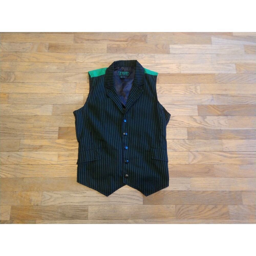 TRIPP NYC Vest Dang Goodman Corset Goth Punk Steampunk Small Black Green